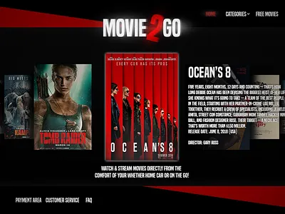 MOVIE2GO.com Website graphic design logo ui