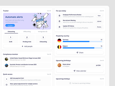 Mehari - HR Management Dashboard analytic b2b cansaas clean dashboard dashboard design design employee hr hr dashboard hr management human resource interface minimal product design saas task ui user dashboard ux