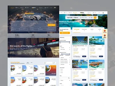 FEDFAXE TRAVELS - Flight Booking Website all best booking branding brocode deals design fedfaxe flight footer hero page home maldives reviews search flight services special package travel web design website