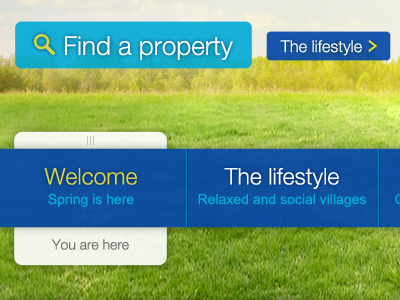 New property site blue buttons grass navigation property