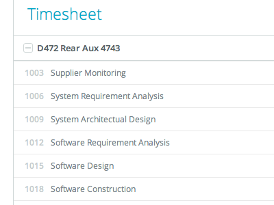 Timesheet list ui white