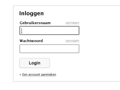 Where to put 'Create account'? dutch form login