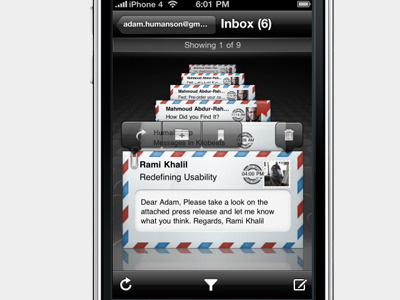 Humail alternative email client for iPhone app email iphone ui