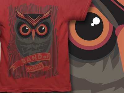 Hoot! apparel band of horses illustrator merch owl vector