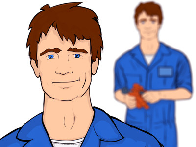 Mechanic adobe ideas blue car character illustration ipad mechanic sketch