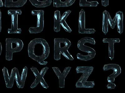 Glassy Letter Alphabet 3d abc alphabet conceptual design diamond font glass glassy graphic illustration letter set shiny style symbol text transparent type typographic typography vocabulary