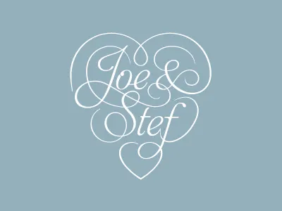 J&S hand drawn heart lettering logo script swash type typography