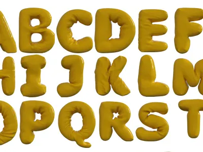 Inflated Letter Alphabet 3d abc alphabet conceptual design fat font graphic illustration inflated letter rubber set style symbol text transparent type typographic typography vocabulary