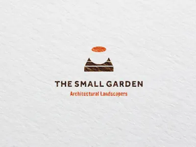 The Small Garden Logo architects garden landscaping negative space orange positive space