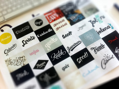 Researching On Dribbble branding logo research script