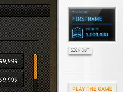 Menu Interface button game interface menu scroll bar sign in ui