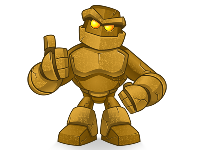 Golem Mascot cartoon character golem mascot rock texture vector