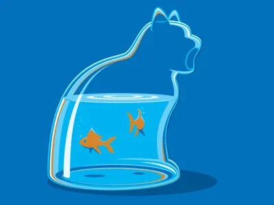 Ingested bowl glass glennz goldfish illustration illustrator shirt tee vector