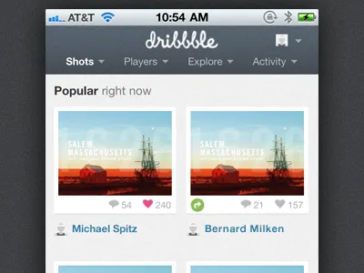 Adaptive shot lists adaptive dribbble iphone mediaqueries mobile wip