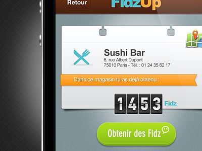 FidzUp apps interface iphone