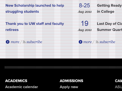 Aligns and grids academic baseline calendar dates education grid typography