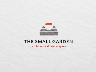 The Small Garden Logo architectural grey landscaping logo design logos negative space orange positive space