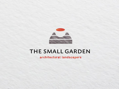 The Small Garden Logo architectural grey landscaping logo design logos negative space orange positive space