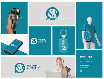 Negotiate Anything Podcast - Logo Design And Brand Identity brand guide brand identity branding design graphic design guidlines illustration logo media podcast logo