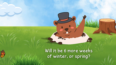 Happy Groundhog Day Finch Template calendar canva design finch fun graphic design groundhog day motion graphics presentation