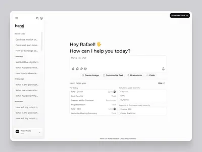Henri AI ai assistant minimalist responsiveness ui web app webapp work assistant