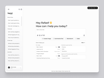 Henri AI ai assistant minimalist responsiveness ui web app webapp work assistant
