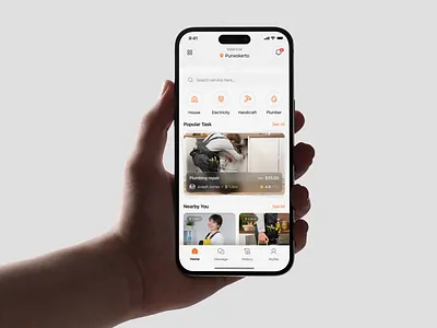 Home Care Service App application clean design electricity handcraft home care home care app house house works mobile application mobile service app mobile service home plumber service ui utilities ux