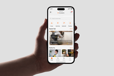 Home Care Service App application clean design electricity handcraft home care home care app house house works mobile application mobile service app mobile service home plumber service ui utilities ux