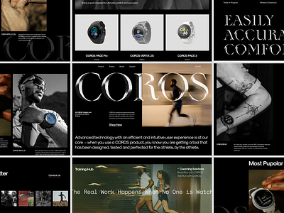 COROS - GPS Sport Watch e-commerce Landing Page Website brutalism dark design ecommerce gps illustration landing page minimal online shop sport ui ui design uiux watch web design website