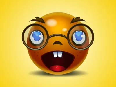 Nerd emoticon - psd character decean emoticon icon illustration nelutu nerd photoshop psd
