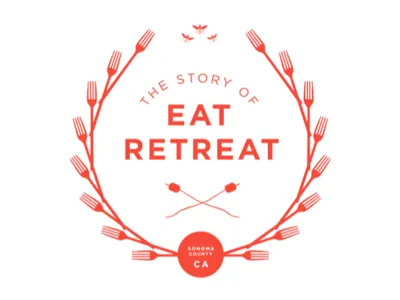 The Story of Eat Retreat -- coming soon to Blurb Books bees cmyk crest food forks picnic print red smores