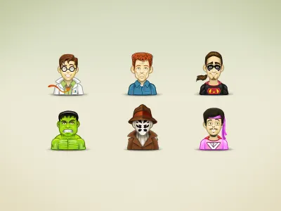 Super Heros avatar captain awesome comic faces hulk icons illustration mr.vagina rorschach superhero twitter