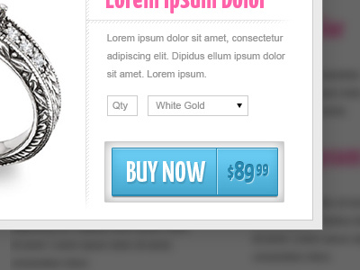 Product Purchase button ecommerce web design