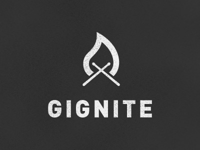 Gignite 3 branding bw fire logo music