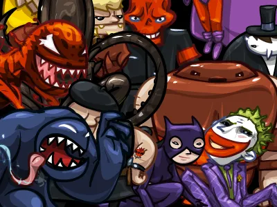 Villains character fun hero icons villain