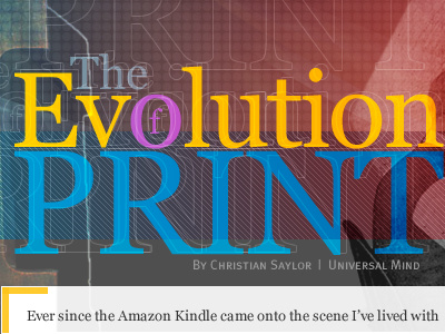 The Evolution of Print article blue design digital evolution kindle pink print publication tablet yellow