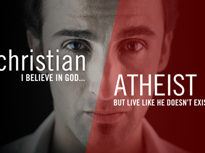 Christian Atheist black red typography