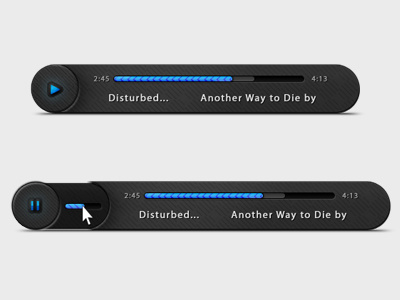 Audio-player audio blue disturbed elements graphicriver gui player volume web