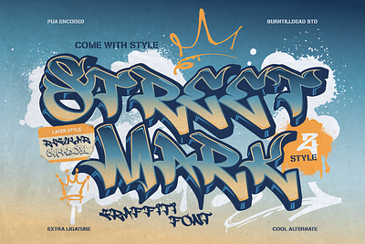 Streetmark abstract font branding custom font customize font extrude 3d font font design font style graffiti font lettering modern mural shadow font street art streetwear type design typeface urban urban font urban life style