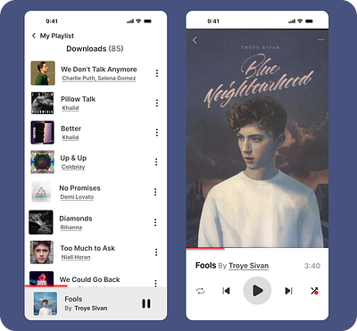 Music Player UI graphic design typography ui