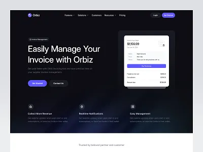 Orbiz - Invoicing Website figma finance financial invoice ui website