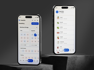 Inventix Mobile App - SaaS Warehouse-Storage app design inventory inventory space landing page space storage storage warehouse ui ui design ux warehouse warehouse storage web design