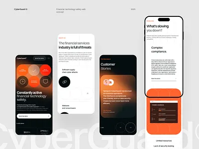 CyberGuard - Mobile Responsive Fintech Security Landing Page cybersecurity dataprotection financial fintechdesign homepage innovationindesign landing landing page secure securewebdesign ui uiux webtemplate