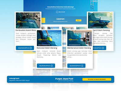 Puspa Jaya Pool - Swimming Pool Contractor Services Website branding graphic design ui