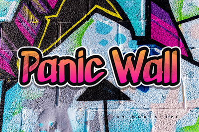 Panic Wall – Graffiti Font branding design display font font gaming graffiti movie poster rebels street thumbnails typeface urban design youtube