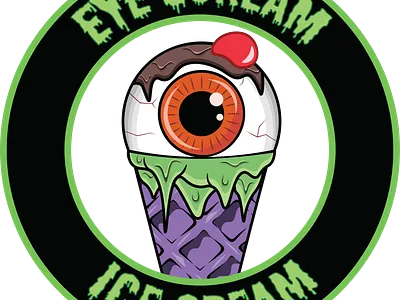 Eye Scream Ice Cream Logo adobe branding graphic design illustration logo