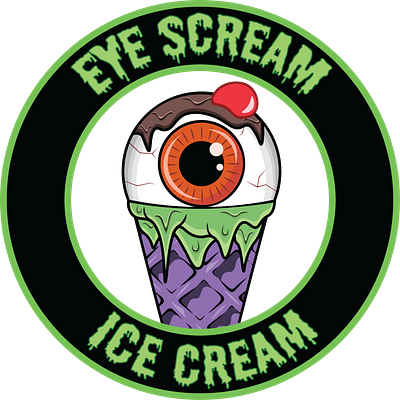 Eye Scream Ice Cream Logo adobe branding graphic design illustration logo