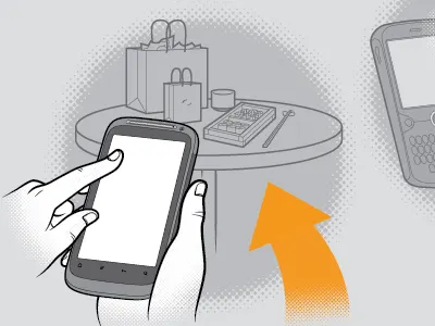 Coupon Cloud app coaches loupe illustration instructional ios iphone technical