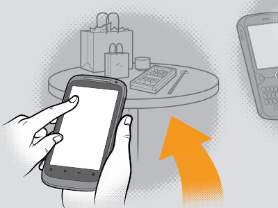 Coupon Cloud app coaches loupe illustration instructional ios iphone technical