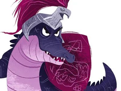 Gladi-gator aligator gladiator illustration